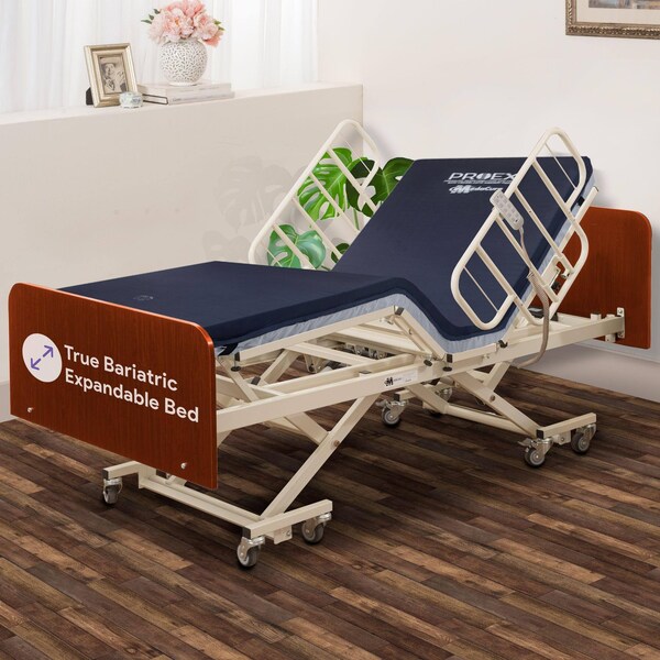 Medacure Ultra Low Expandable Bariatric Hospital Bed, Fully Electric with ProEx 48 Mattress MC-LXBARI9CH1KA - main